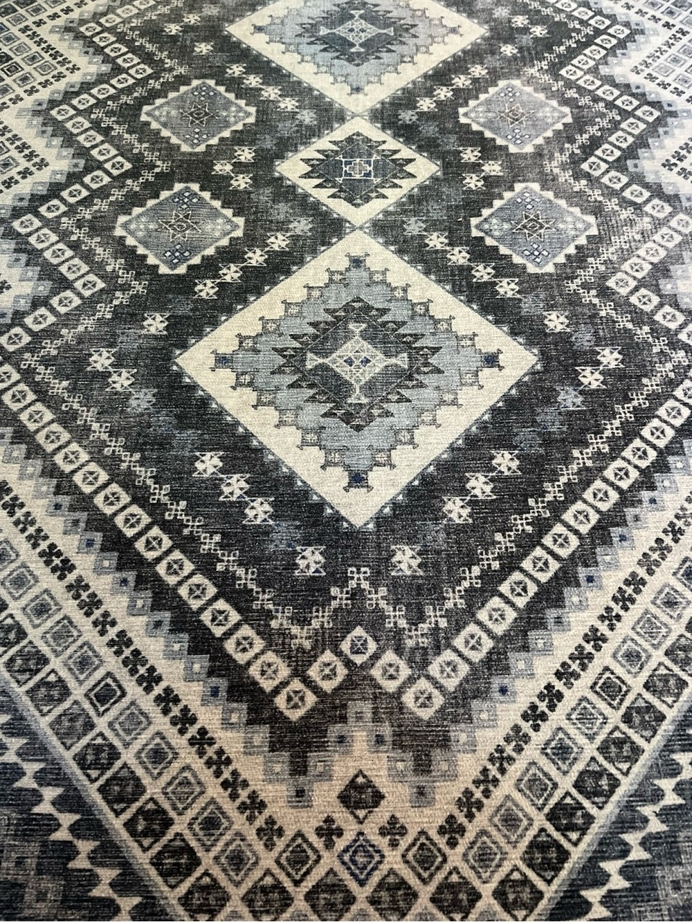 Ruggable  -Gray, muted blue & Cream southwestern boho Rug